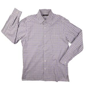 Ermenegildo Zegna White Plaid Button Up Shirt Men's Large Made in Italy Designer